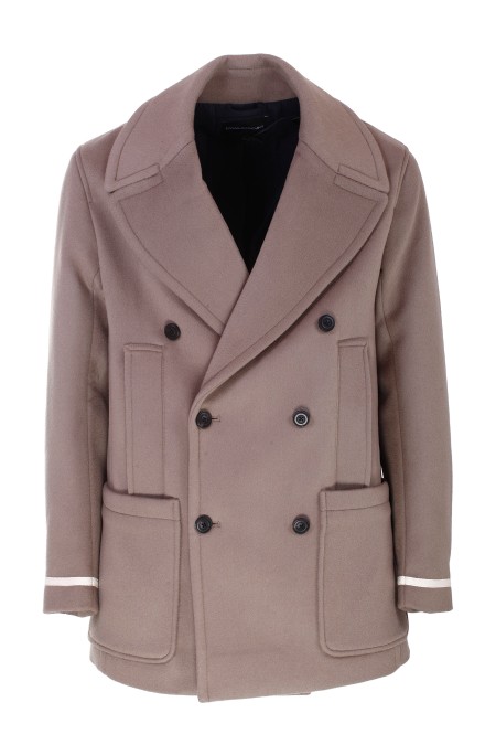 Shop EMPORIO ARMANI  Giaccone: Emporio Armani cappotto doppiopetto in lana.
Doppiopetto.
Revers.
Maniche lunghe.
Tasche laterali.
Tasche applicate.
Dettaglio a contrasto di colore.
Composizione: 100% Lana Vergine.
Fabbricato in Cina.. 6R1B91 1NMYZ-0144